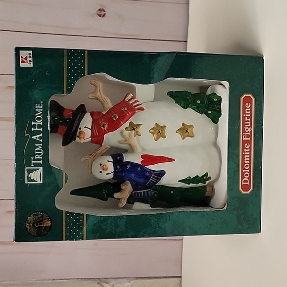 Lot of 2 Vintage Kmart Trim A Home Dolomite Figurine/ Wall Decoration Snowman - Picture 2 of 14